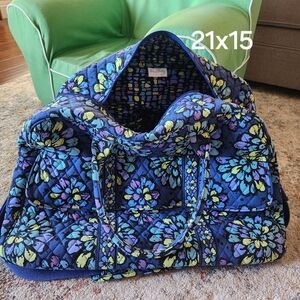 Vera Bradley Blue and Yellow Quilted Travel Bag